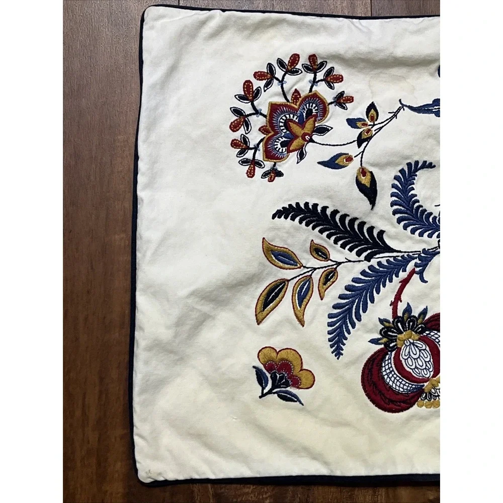 Vintage IKEA Alvine Floral 4 Button Pillow Cover Sweden Emboidered 16 x 24
